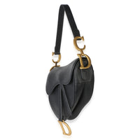 Christian Dior Black Grained Calfskin Medium Saddle Bag Handbag 5