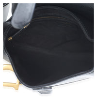 Christian Dior Black Grained Calfskin Medium Saddle Bag Handbag 9