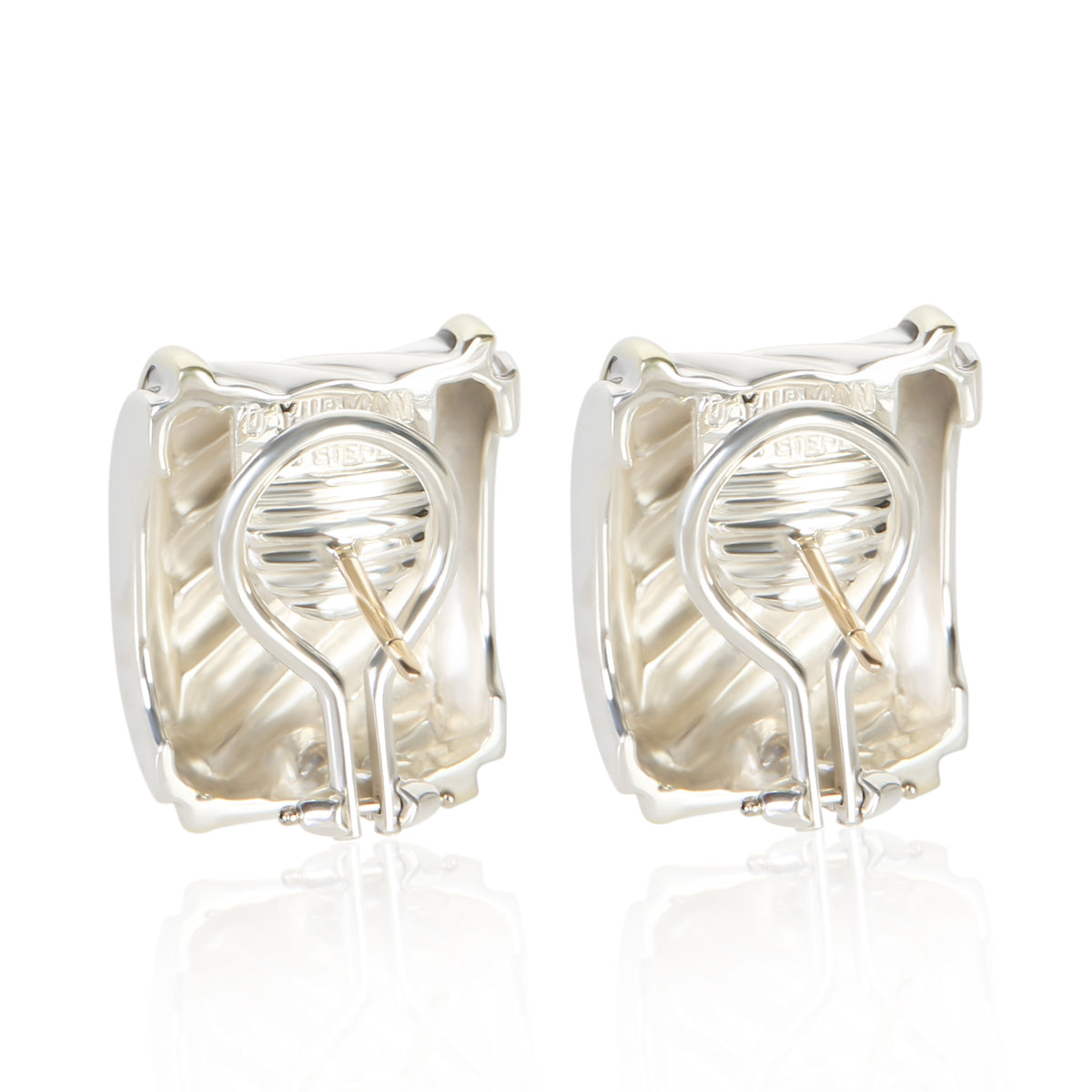 David Yurman Yellow Gold & Sterling Silver Cable Earrings 3