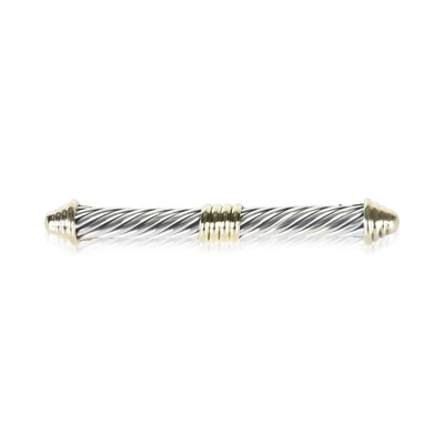 David Yurman Yellow Gold & Sterling Silver Cable Brooch fv