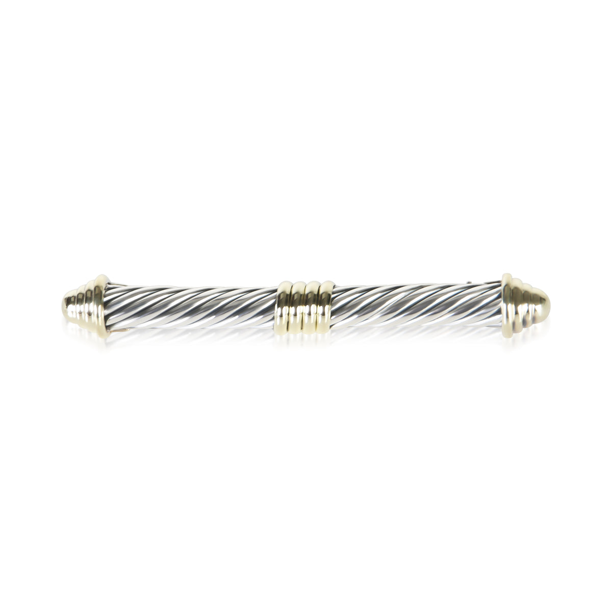 David Yurman Yellow Gold & Sterling Silver Cable Brooch fv