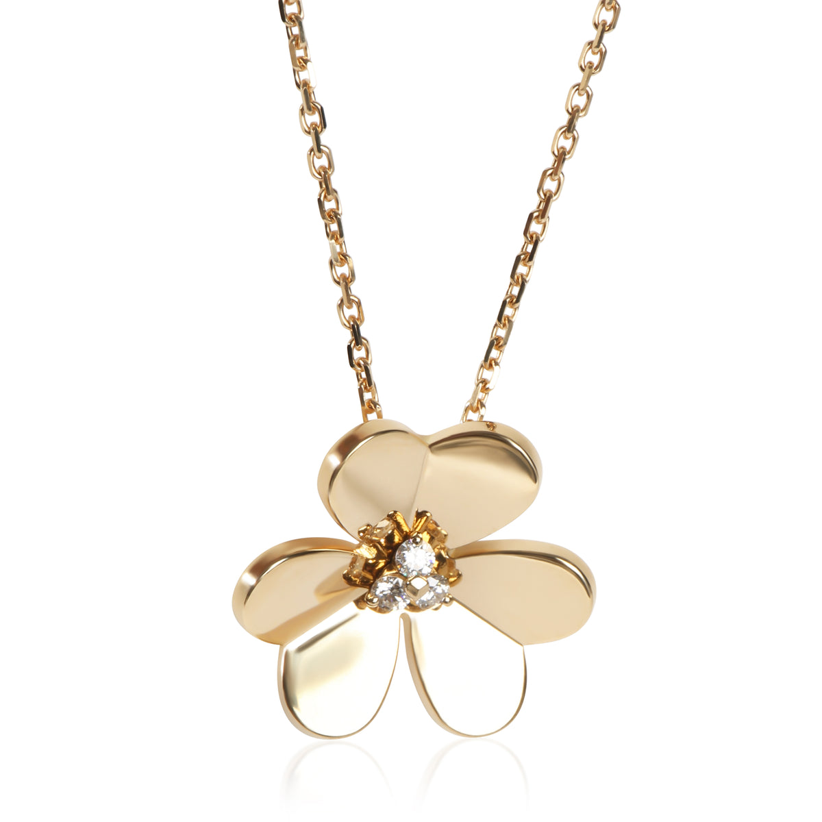 Van Cleef & Arpels Yellow Gold Diamond Large Model Frivole Pendant 3