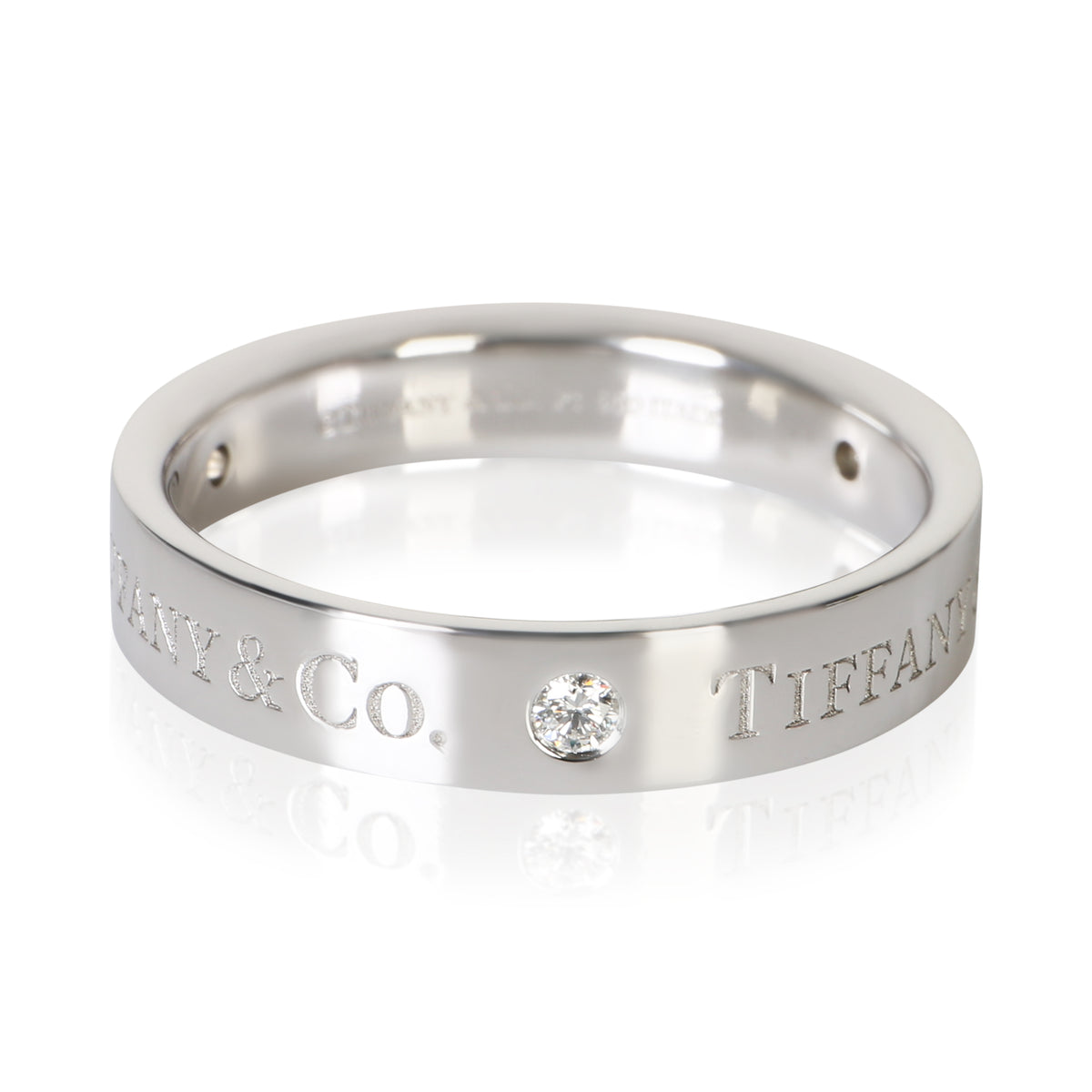 Tiffany & Co. Platinum Diamond 4mm T&Co. Band 4