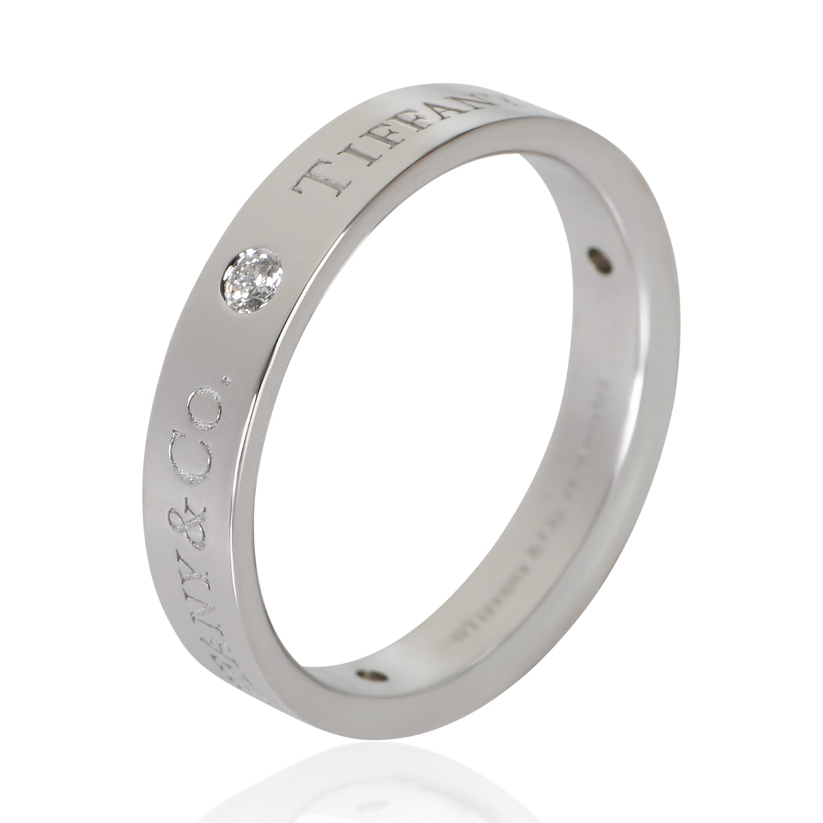 Tiffany & Co. Platinum Diamond 4mm T&Co. Band 6