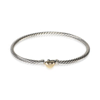 David Yurman Yellow Gold & Sterling Silver Cable Heart Bracelet fv