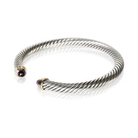 David Yurman Yellow Gold & Sterling Silver Amethyst Cable Classic Bracelet 2
