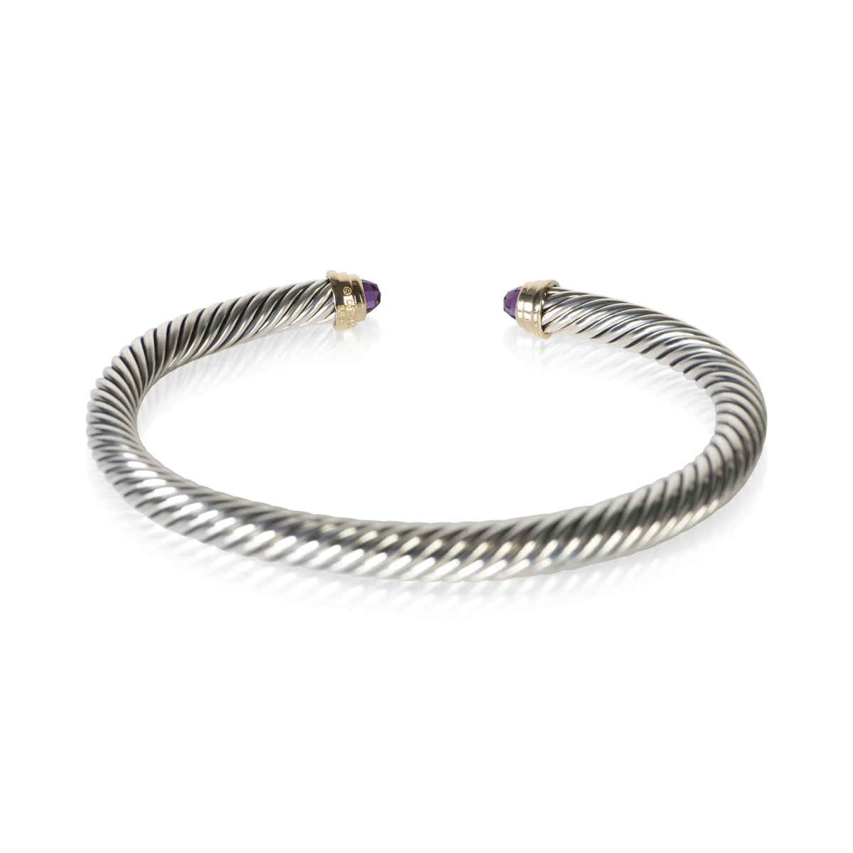 David Yurman Yellow Gold & Sterling Silver Amethyst Cable Classic Bracelet 3