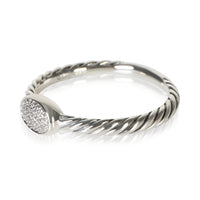 David Yurman Sterling Silver Diamond Cable Stacking Ring 2