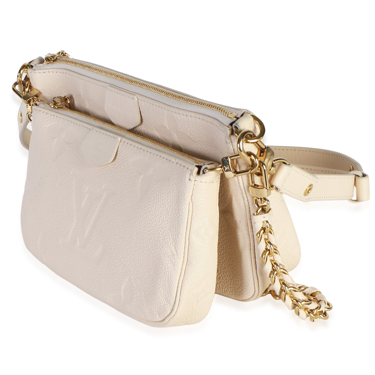 Louis Vuitton Cream Giant Monogram Empreinte Multi Pochette Accessoires Handbag 2