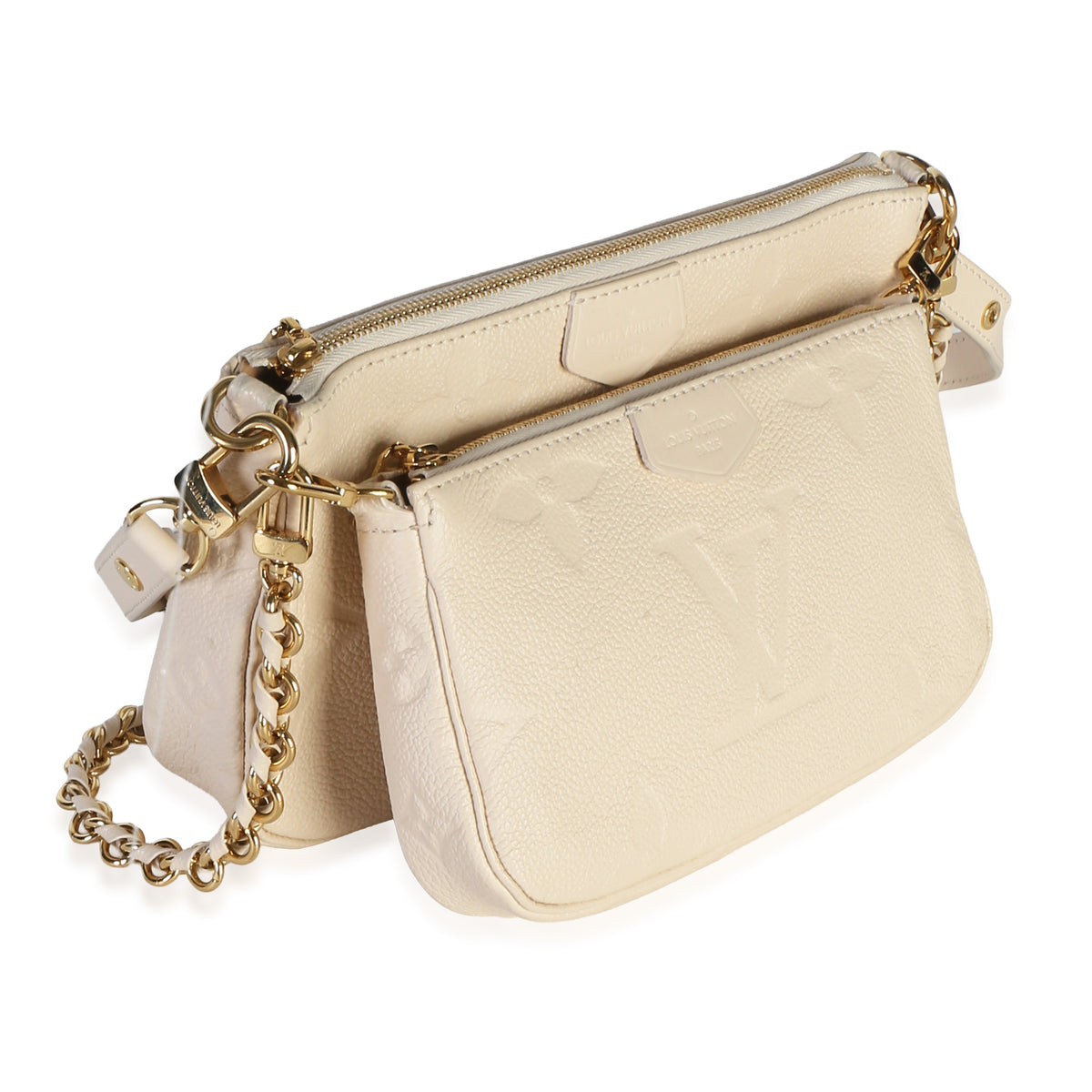 Louis Vuitton Cream Giant Monogram Empreinte Multi Pochette Accessoires Handbag 3