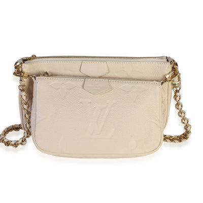 Louis Vuitton Cream Giant Monogram Empreinte Multi Pochette Accessoires Handbag id
