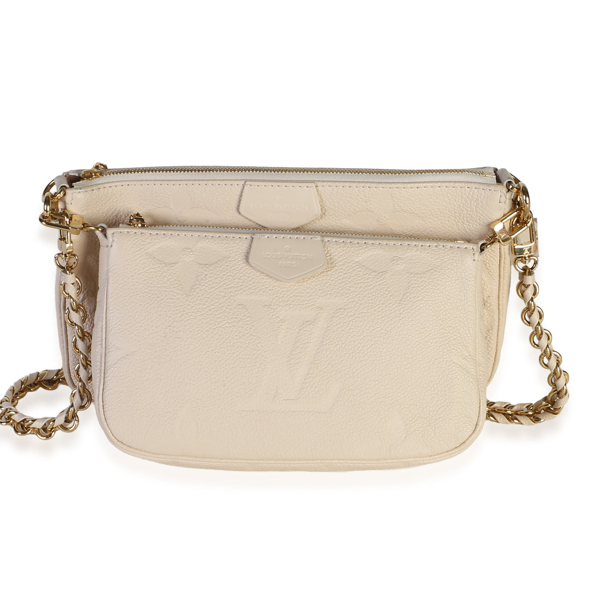 Louis Vuitton Cream Giant Monogram Empreinte Multi Pochette Accessoires Handbag id