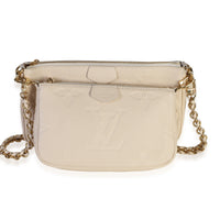 Louis Vuitton Cream Giant Monogram Empreinte Multi Pochette Accessoires Handbag id