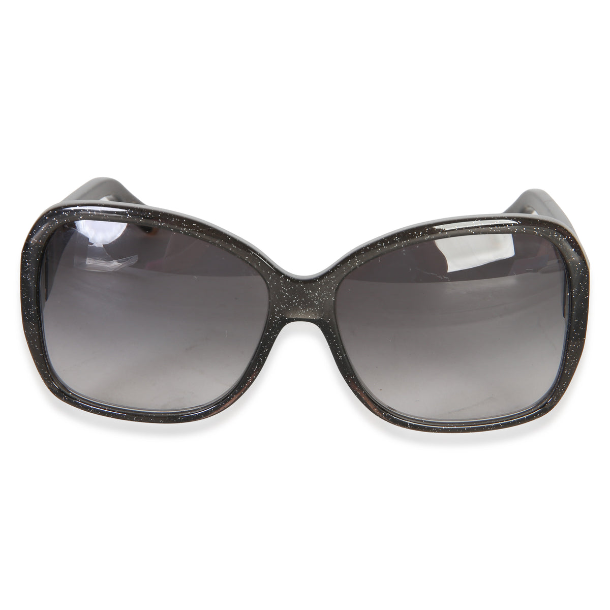 Louis Vuitton Black Glitter Acetate Obsession Round Sunglasses id