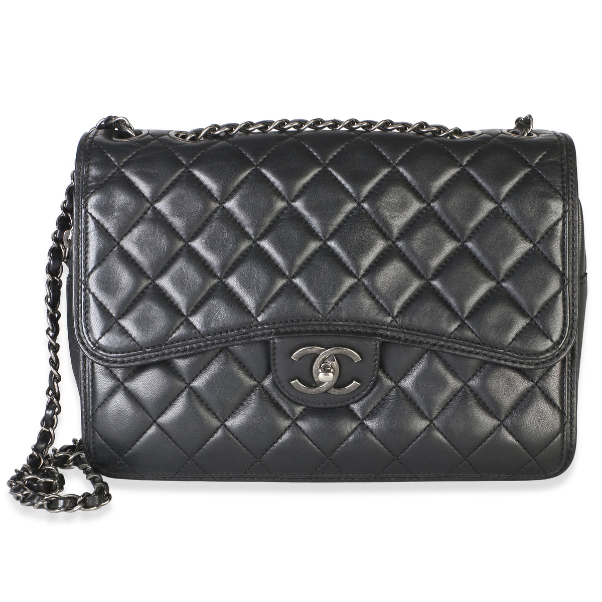 Chanel Black Quilted Lambskin Large Citizen Zip Flap Bag Handbag id