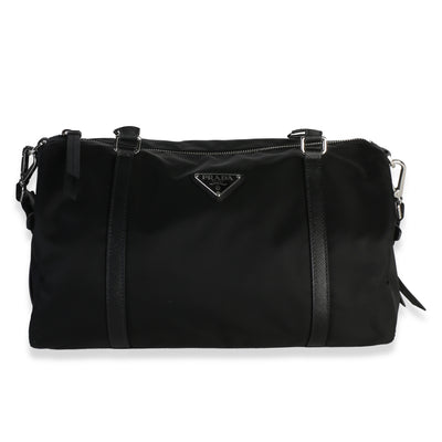 Prada Black Re Nylon Large Duffle Handbag id