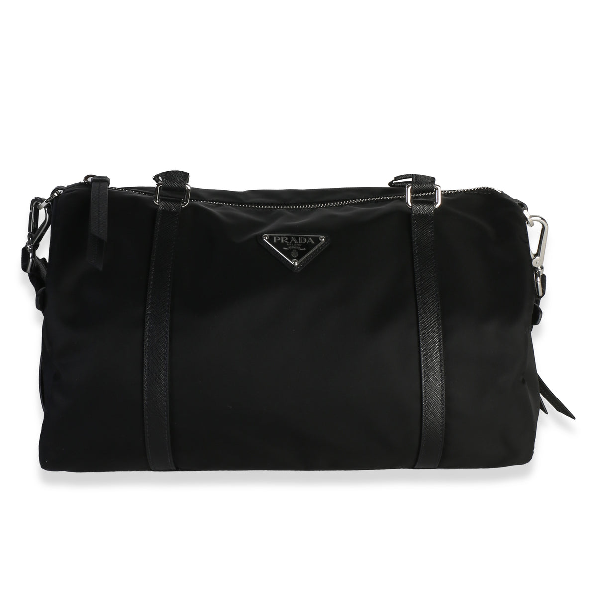 Prada Black Re Nylon Large Duffle Handbag id