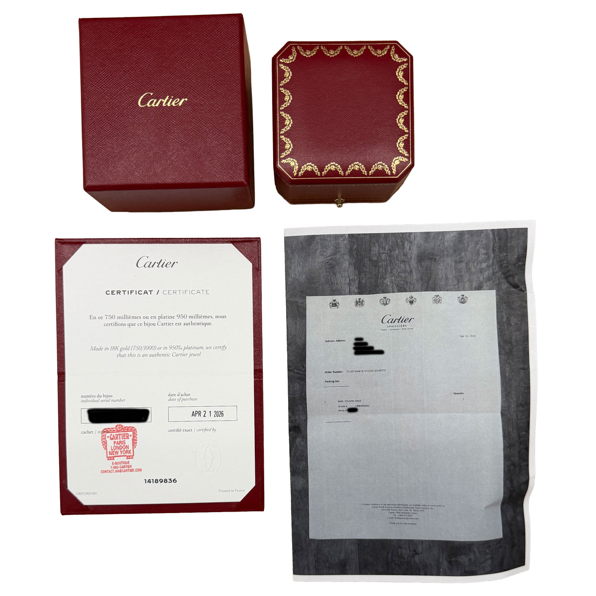 Cartier Yellow Gold Small Model Love Ring box
