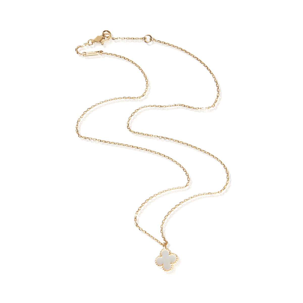 Van Cleef & Arpels Yellow Gold Mother Of Pearl Sweet Alhambra Pendant 3