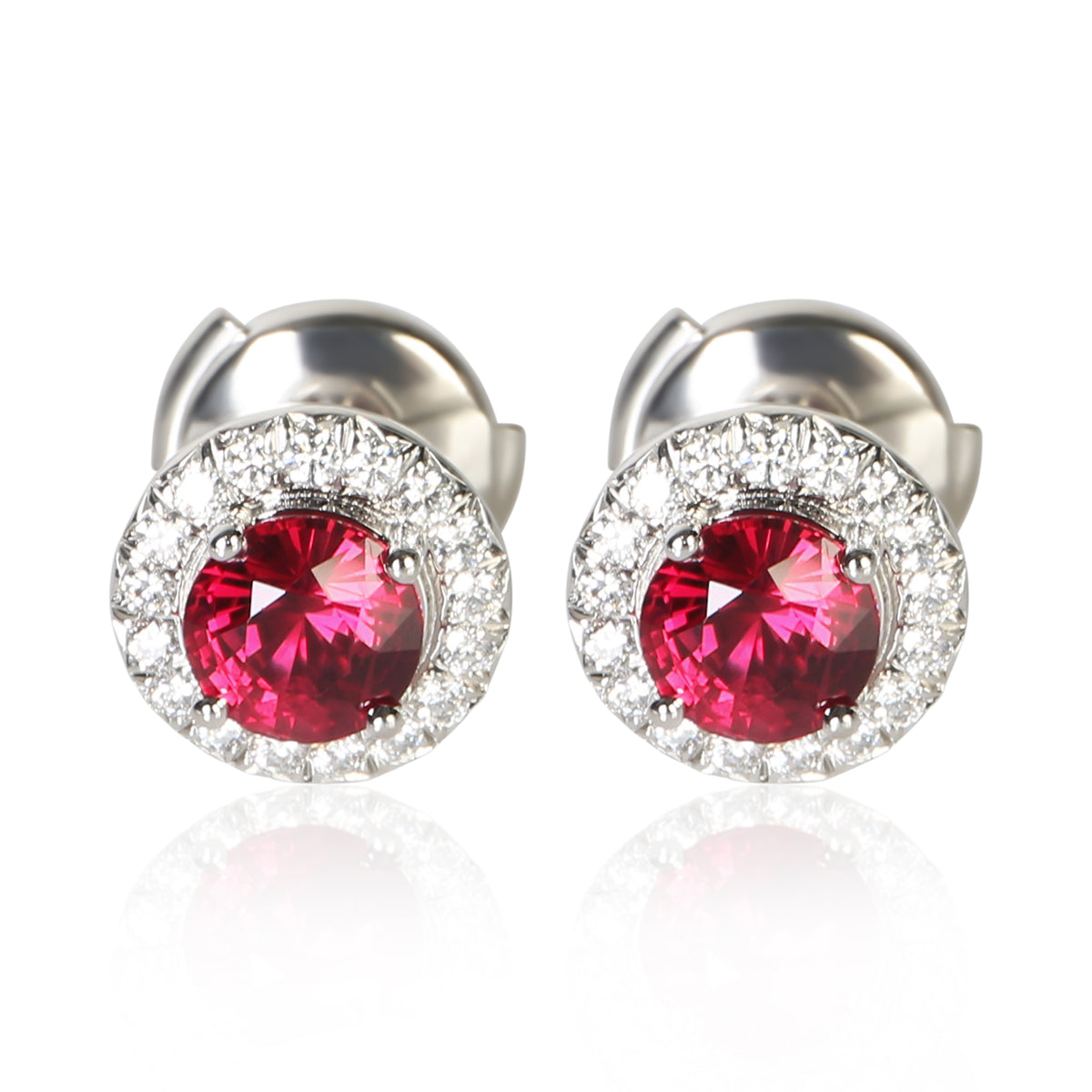 Tiffany & Co. Platinum Ruby and Diamond Soleste Earrings fv