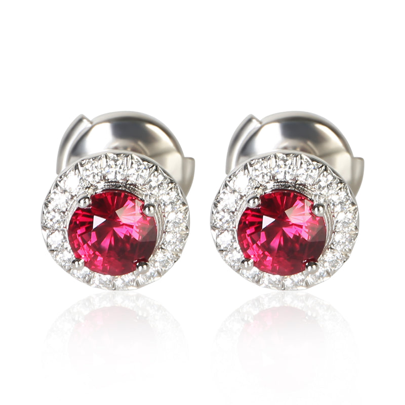 Tiffany & Co. Platinum Ruby and Diamond Soleste Earrings fv