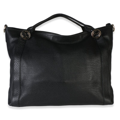 Gucci Black Pebbled Calfskin Miss GG Convertible Hobo Handbag id