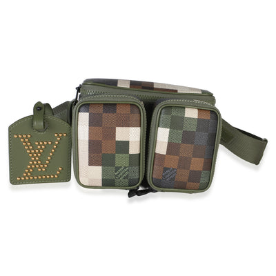 Louis Vuitton Khaki Damoflage Canvas Train LV Wearable Wallet Handbag id
