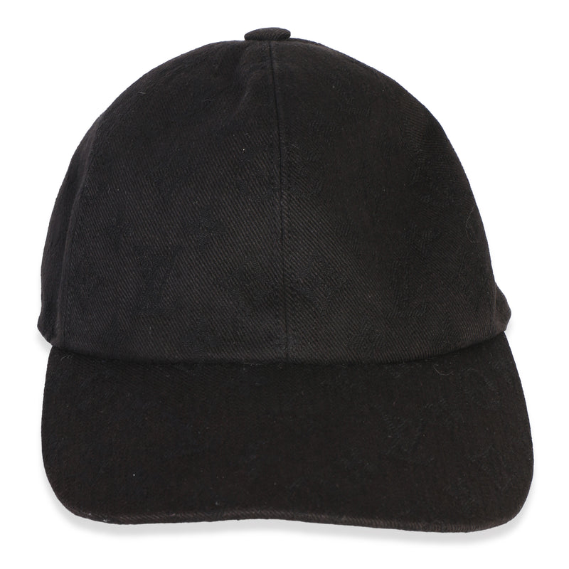 Louis Vuitton Black Jacquard Cotton Polyester Monogram Essential Cap id