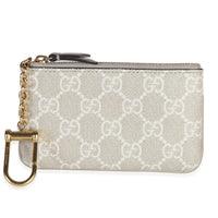 Gucci Beige Mystic White Oatmeal GG Supreme Ophidia Key Case Wallet id