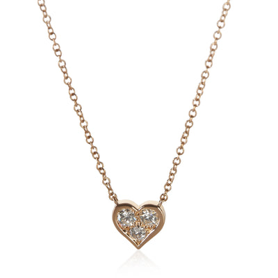 Tiffany & Co. Rose Gold Diamond Heart Pendant fv