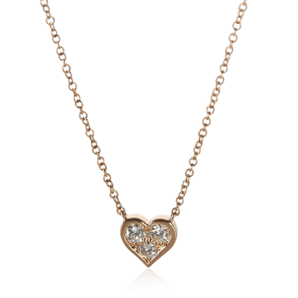 Tiffany & Co. Rose Gold Diamond Heart Pendant fv