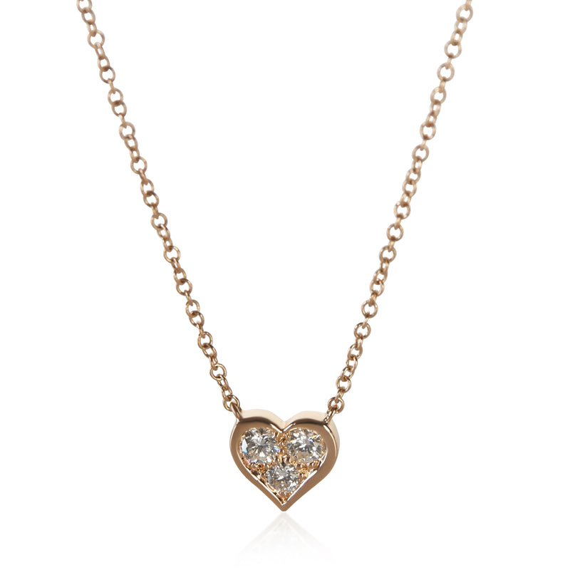 Tiffany & Co. Rose Gold Diamond Heart Pendant fv