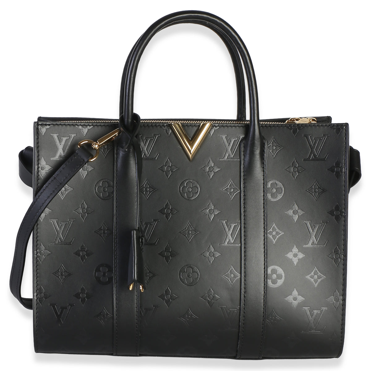 Louis Vuitton Black Monogram Cuir Plume Very Tote MM Handbag id