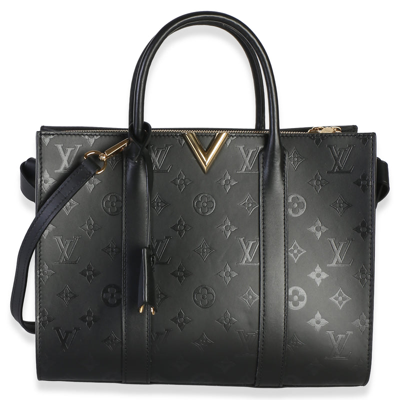 Louis Vuitton Black Monogram Cuir Plume Very Tote MM Handbag id
