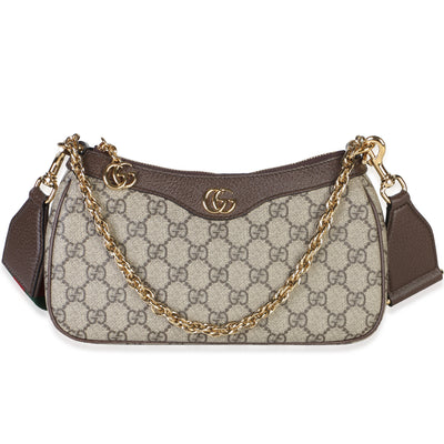 Gucci GG Supreme Monogram Textured Dollar Calfskin Web Small Ophidia Handbag id