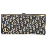 Christian Dior Vintage Blue Diorissimo Canvas Frame Clutch Handbag id