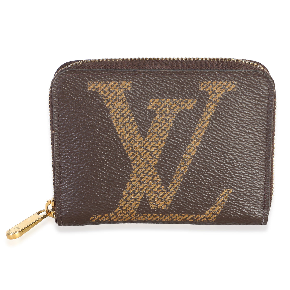 Louis Vuitton Creme Caramel Giant Monogram Canvas Crafty Zippy Coin Purse Wallet id