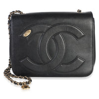 Chanel Black Lambskin CC Mania Flap Bag Handbag id