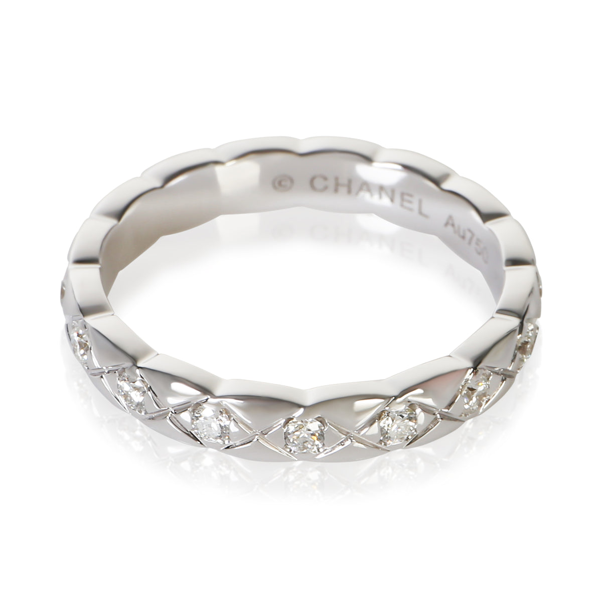 Chanel White Gold Diamond Mini Model Coco Crush Band fv
