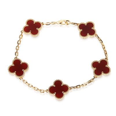 Van Cleef & Arpels Yellow Gold Carnelian Vintage Alhambra Bracelet fv