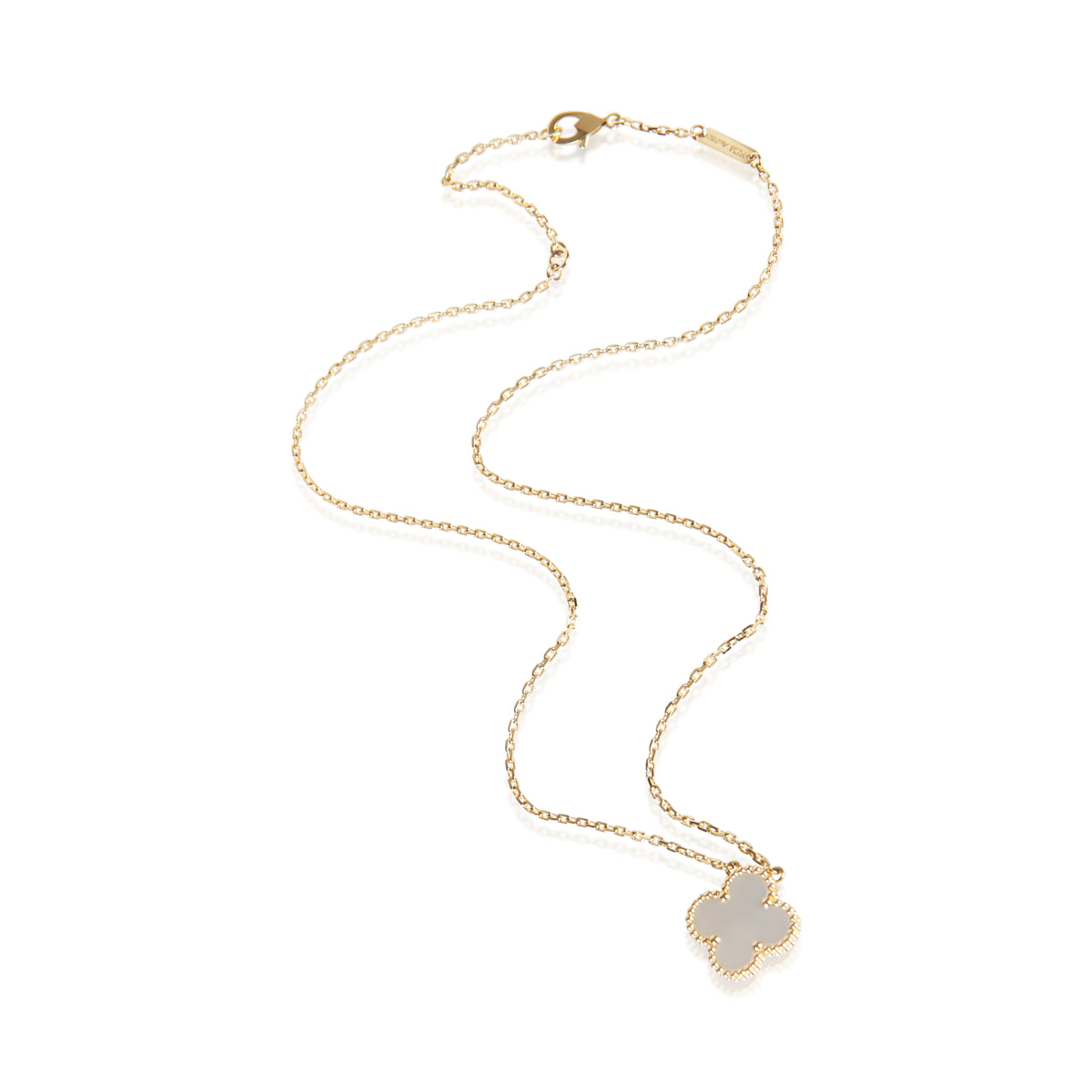 Van Cleef & Arpels Yellow Gold Mother Of Pearl Vintage Alhambra Pendant 3