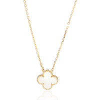 Van Cleef & Arpels Yellow Gold Mother Of Pearl Vintage Alhambra Pendant fv