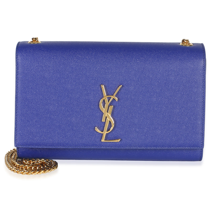 Saint Laurent Blue Grain De Poudre Medium Kate Chain Bag Handbag id