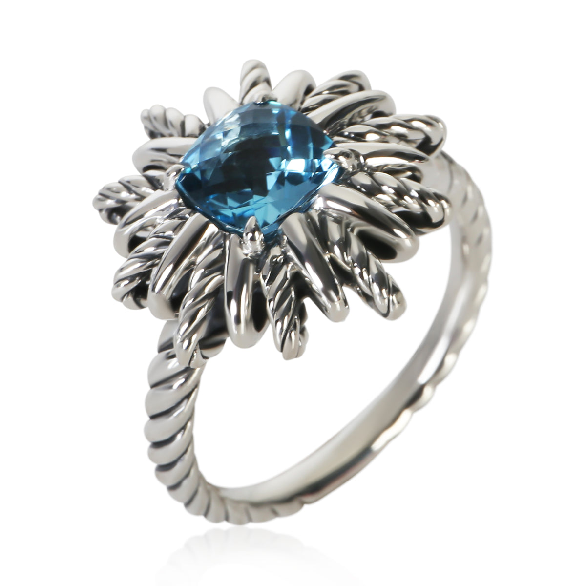 David Yurman Sterling Silver Topaz Starburst Ring 4