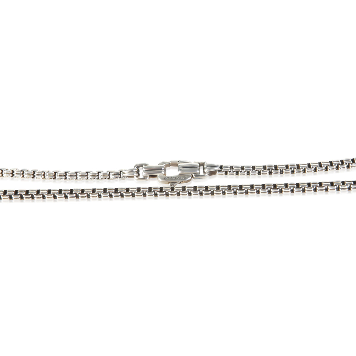 David Yurman Sterling Silver Double Box Chain Necklace 2