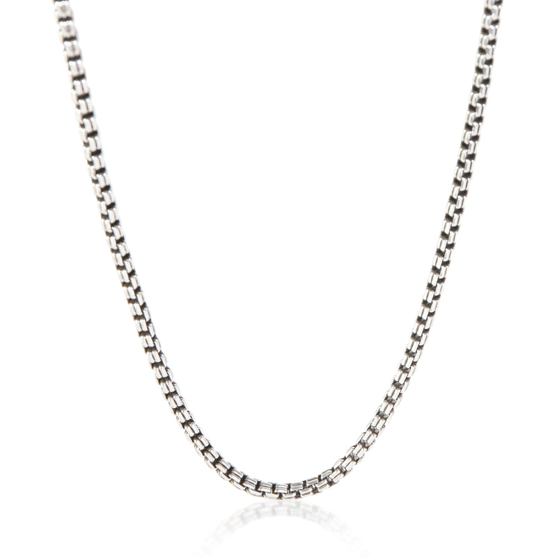 David Yurman Sterling Silver Double Box Chain Necklace fv