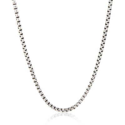 David Yurman Sterling Silver Double Box Chain Necklace fv