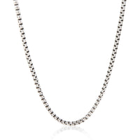 David Yurman Sterling Silver Double Box Chain Necklace fv