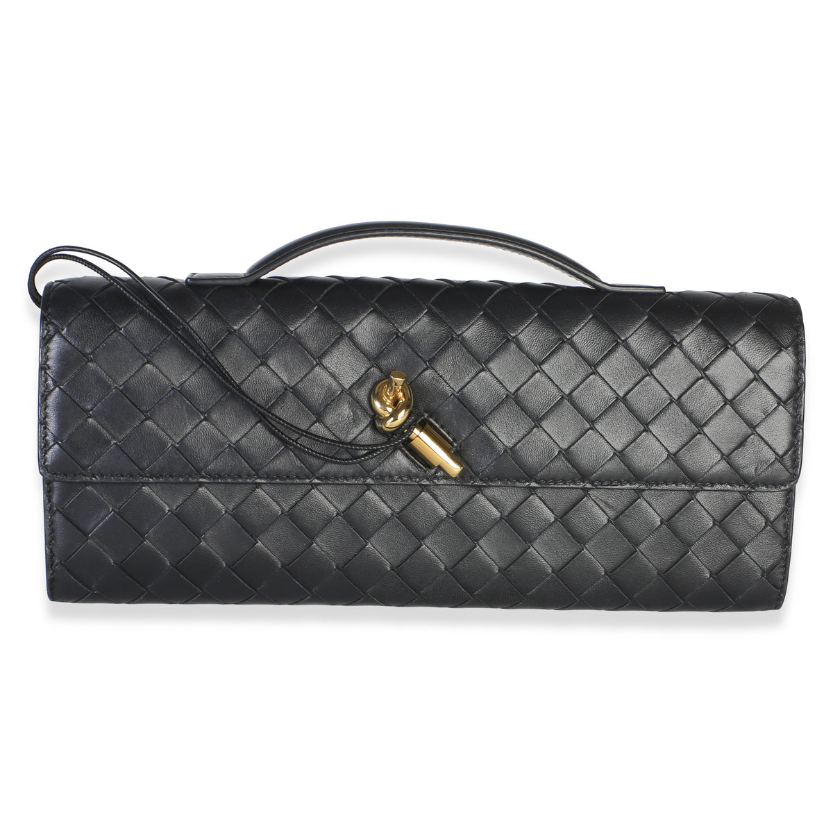 Bottega Veneta Black Intrecciato Nappa Andiamo Long Clutch Handbag id
