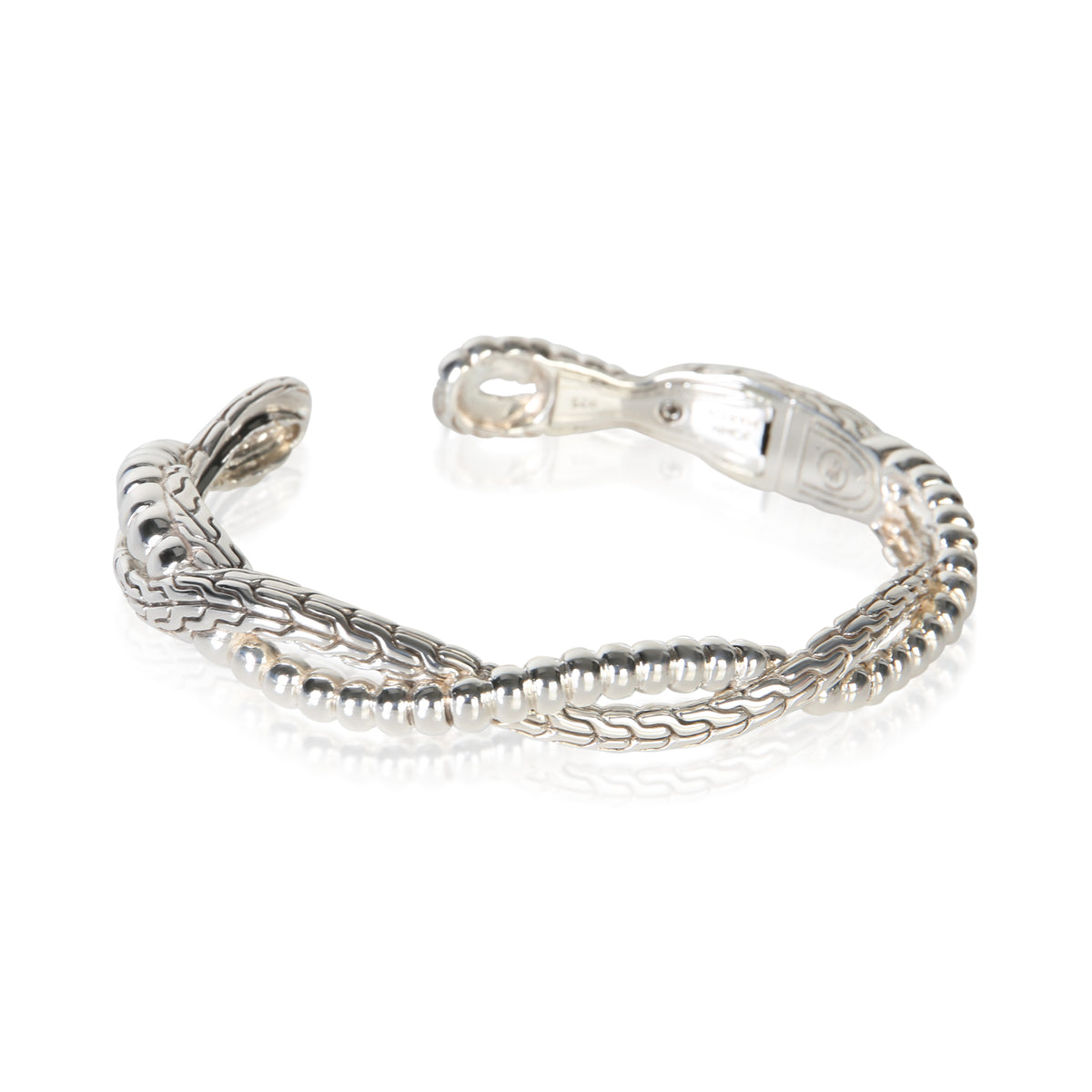 John Hardy Sterling Silver Twisted Hinged Cuff Bracelet 2